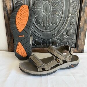 Teva Men's Sandals Size 11 Hudson Bungee Cord Brown Suede Hiking Outdoor Strappy